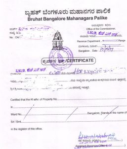 Khatha Certificate