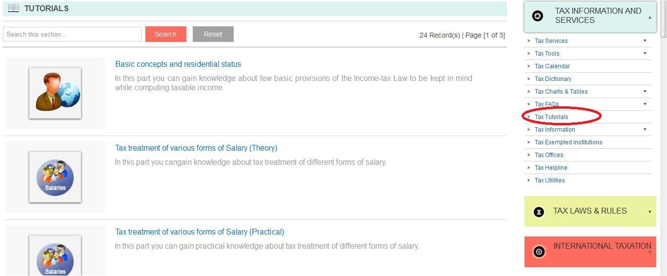 Income tax tutorials