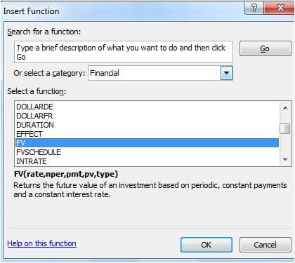 Time Value of Money TVM MS Excel functions