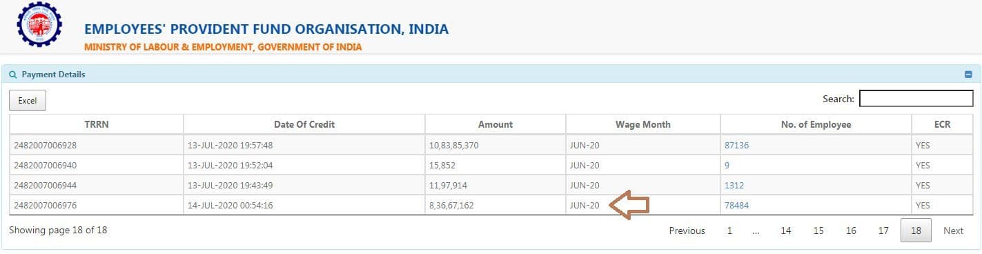 PF Payment details EPF Amount latest pic