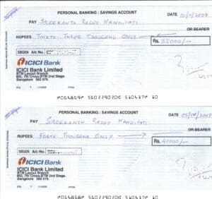 post dated Cheques