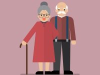 Senior citizen couple parents