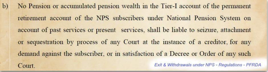 Investments in NPS National Pension Scheme Tier 1 account exit and withdrawal rules pic