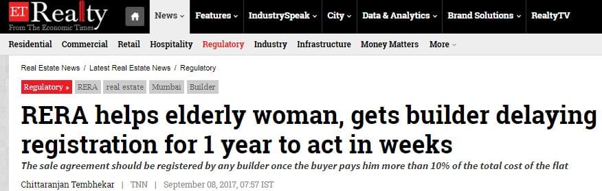 how to file complaints against property builders delay in possession sale deed construction registration RERA Act online