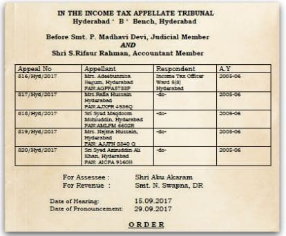 Deduction us 54F on more than one residential flats received by virtue of a development agreement is allowable Mrs.-Adeebunnisa-Begum-Vs.-Income-Tax-Officer-ITAT-Hyderabad pic