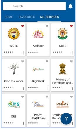 Services in govt new umang mobile app PAN aadhaar LPG gas NPS CBSE PMAY Pension