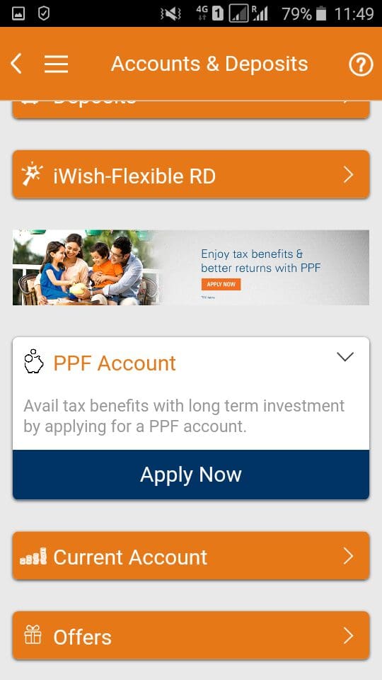 open PPF ac online instantly icici bank imobile app