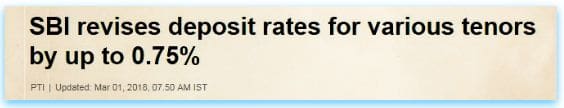 SBI revises Deposit rates 2018 2019 pic