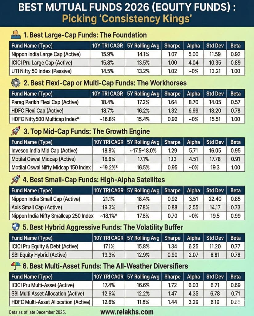 Best Equity Mutual funds to invest in 2026 Best SIP Funds 2026 consistency picks