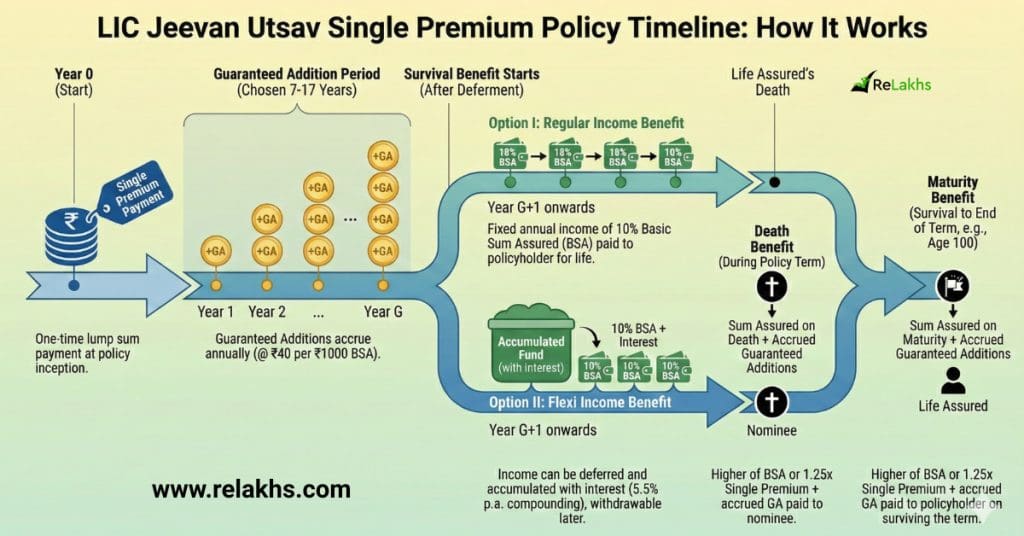LIC Jeevan Utsav Single premium new plan illustration