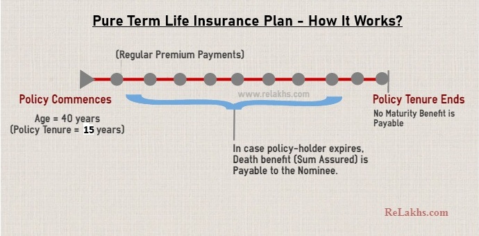 LIC Jeevan Raksha Puer Term Plan how it works illustration
